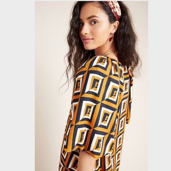Anthropologie Dresses & Skirts - NWT Anthropologie Geometric Satin Tunic - L